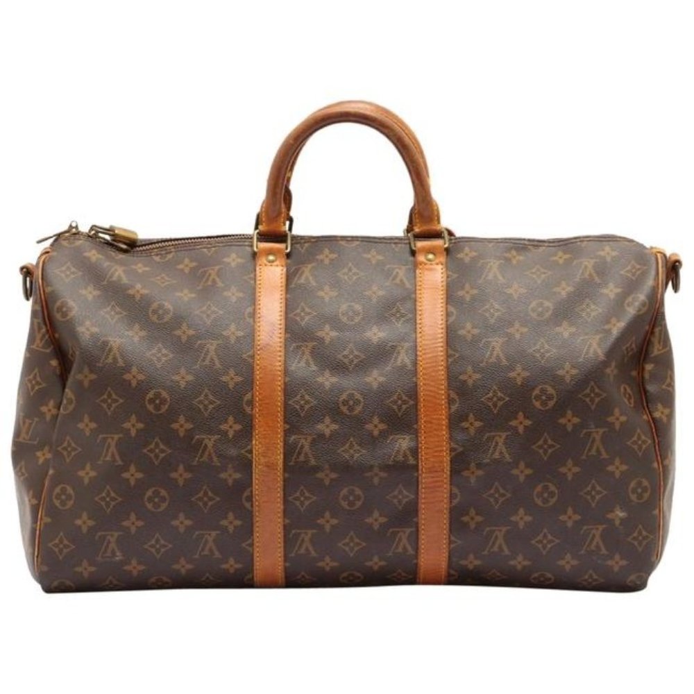 Louis Vuitton Keepall Bandouliere Duffle With Lock Brown Monogram Canvas…